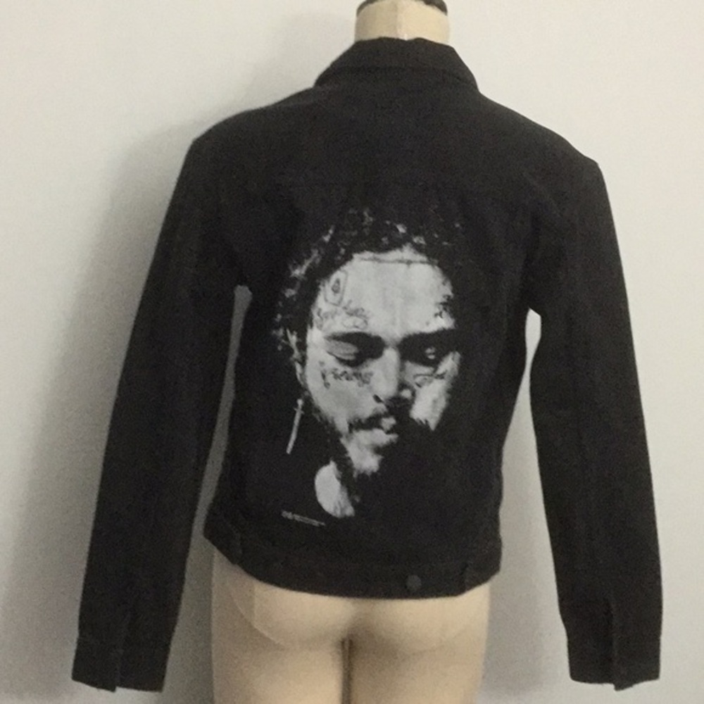 Unisex Post Malone H&M Jean Jacket Black Size XS
